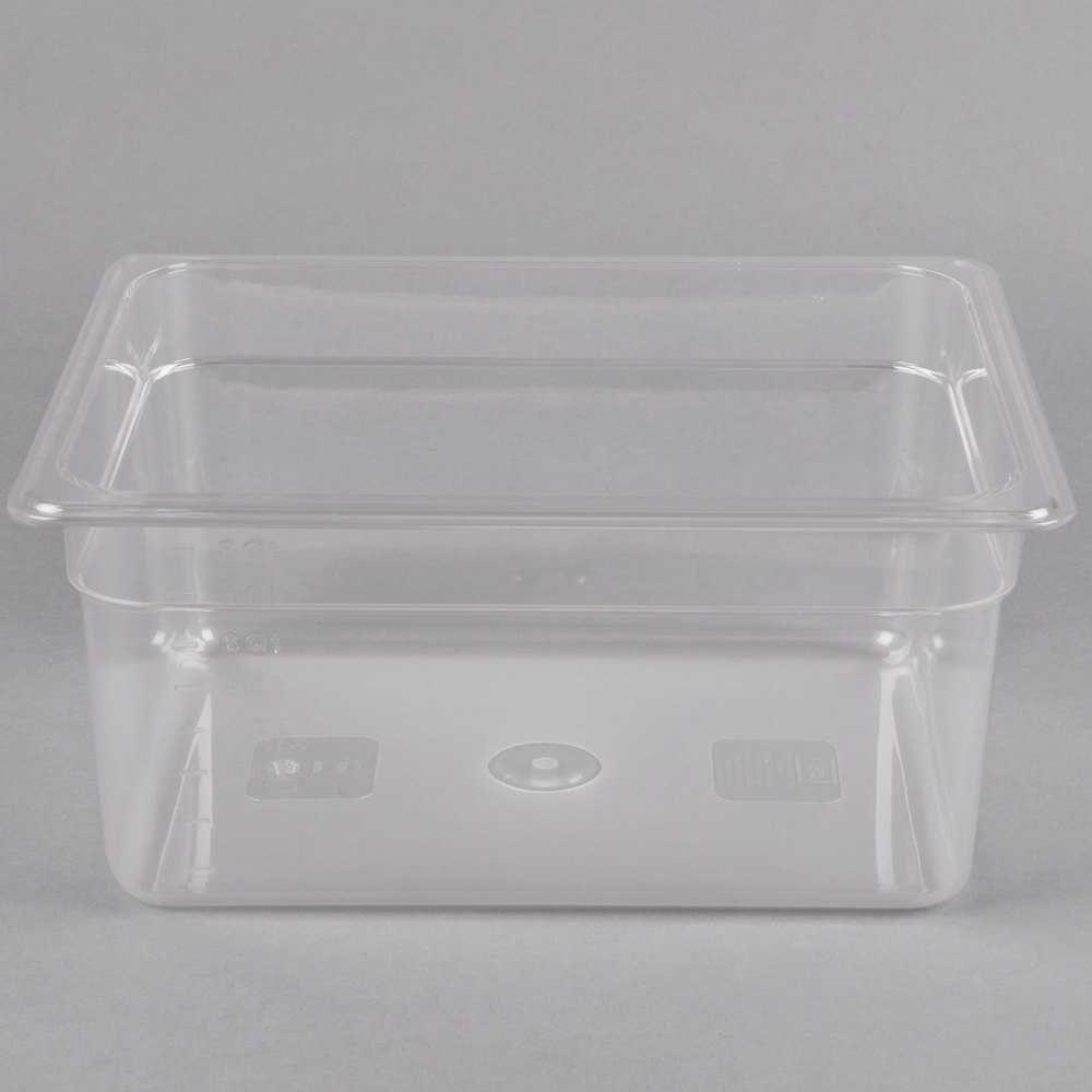 6 PACK Half Size Polycarbonate Clear Plastic 6" Deep Prep Table Food Pan 1/2