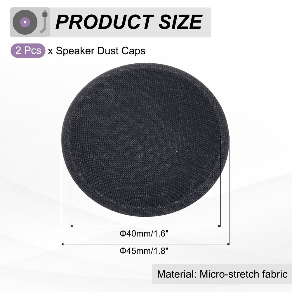 2 Pcs Speaker Dust Cap 45mm/1.8" Outer Diameter Oiled Cloth Cap