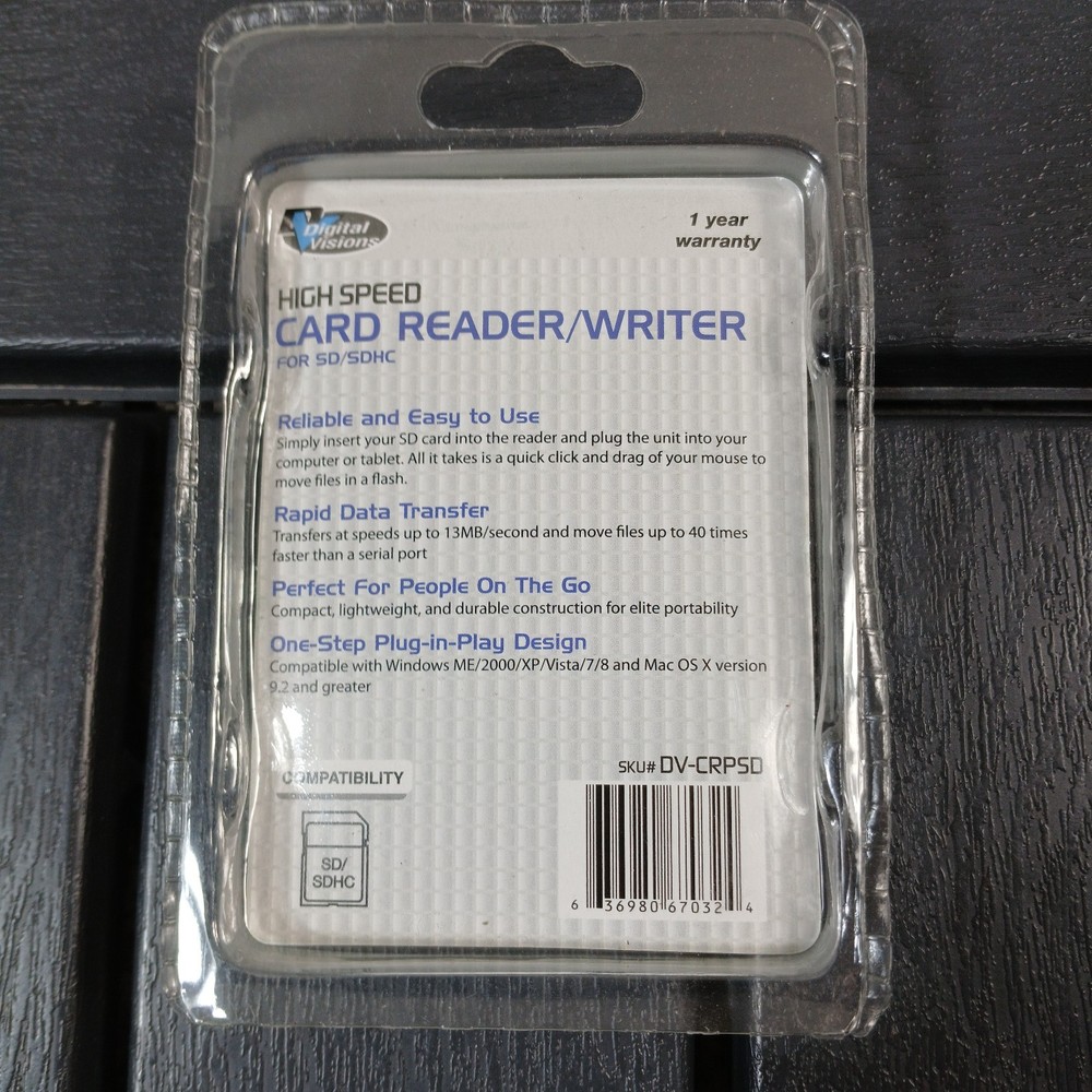 Digital Visions Secure SD Card Reader Writer USB High Speed For PC/Mac New ZA