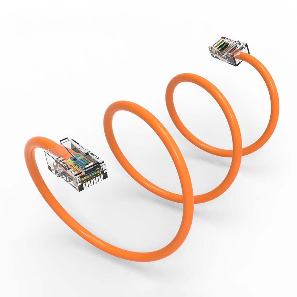 1.5FT Cat6 RJ45 Ethernet LAN Network UTP Non-Booted Patch Cable Copper Orange