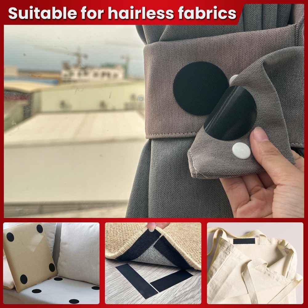 Hook and Loop Strips with Adhesive, and Square Circle, Strong Adhesive Backin...