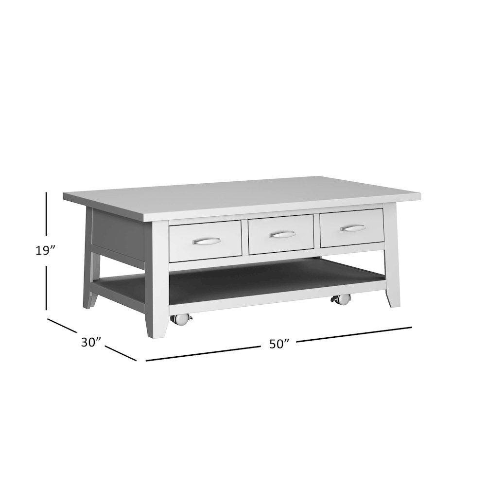 Rustic Farmhouse Solid Wood 50" Coffee Table