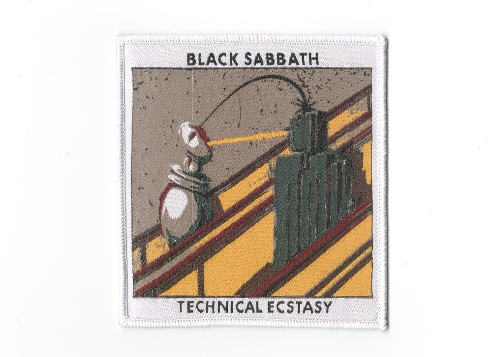 BLACK SABBATH,TECHNICAL ECSTASY, SEW ON WHITE BORDER WOVEN PATCH
