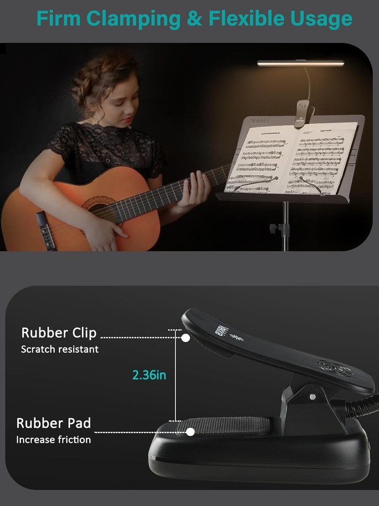 Clip On Music Stand Light 88 LED Rechargeable