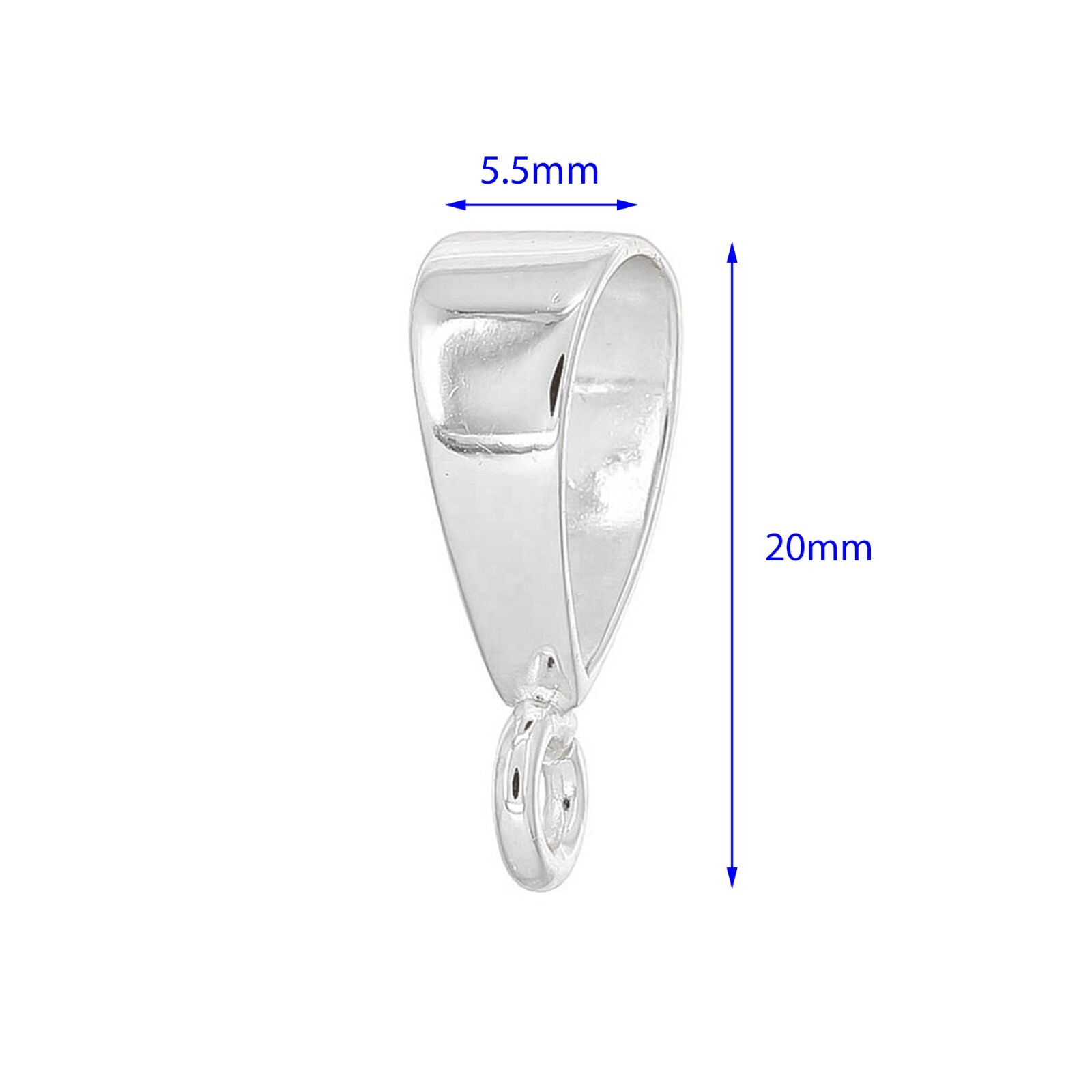Large Sterling Silver Slider Pendant Clasp Bail Connector #99170