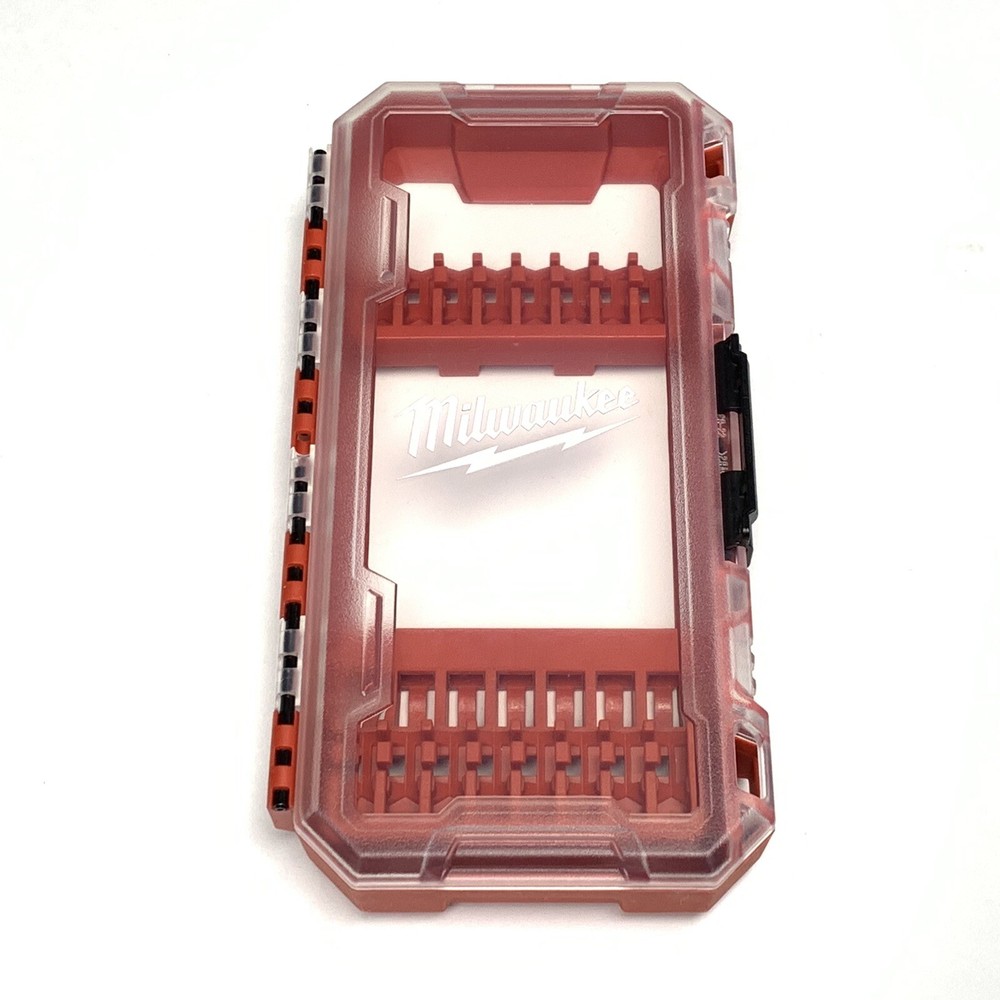 New Gen Milwaukee Bit Storage Case With 2 Bit Insert Holders Clear Top