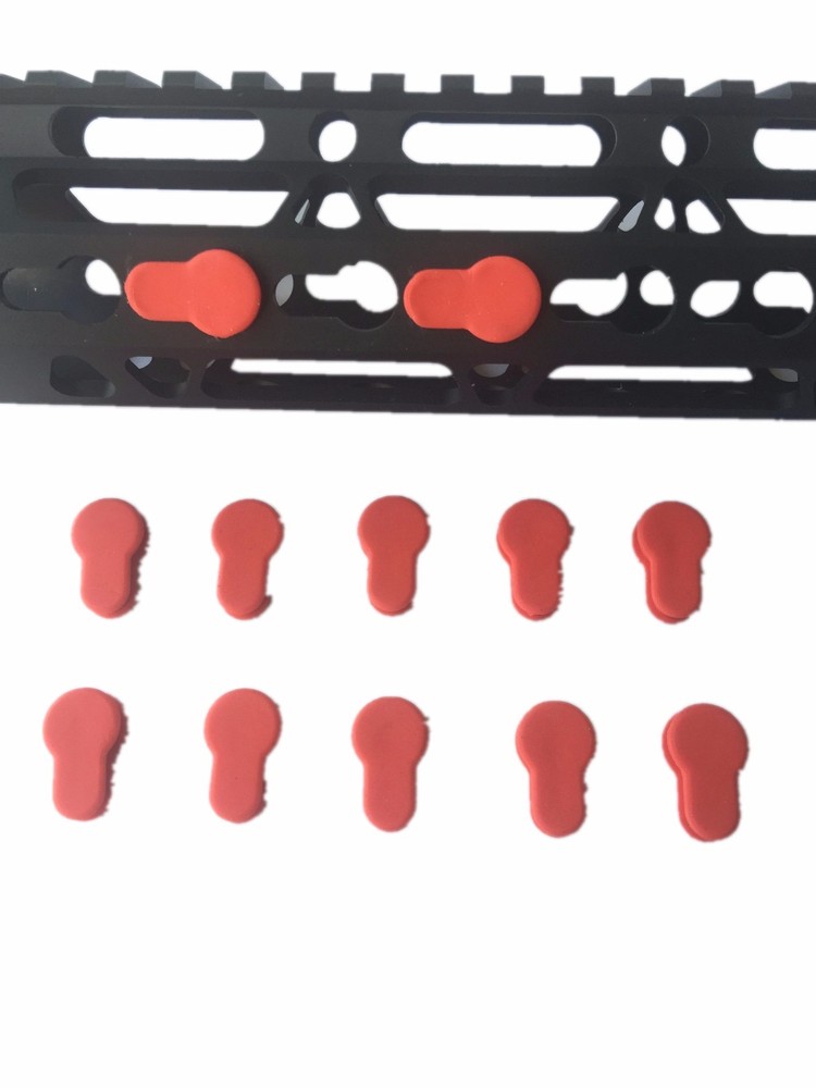 Pack of 30! RED Rubber Insert Protector Cover for KeyMod Rail key mod