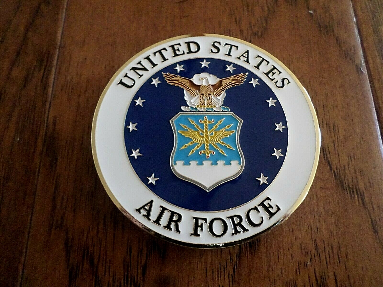 U.S AIR FORCE AUTOMOBILE GRILL BADGE ALL WEATHER EMBLEM AUTO HOME MEDALLION