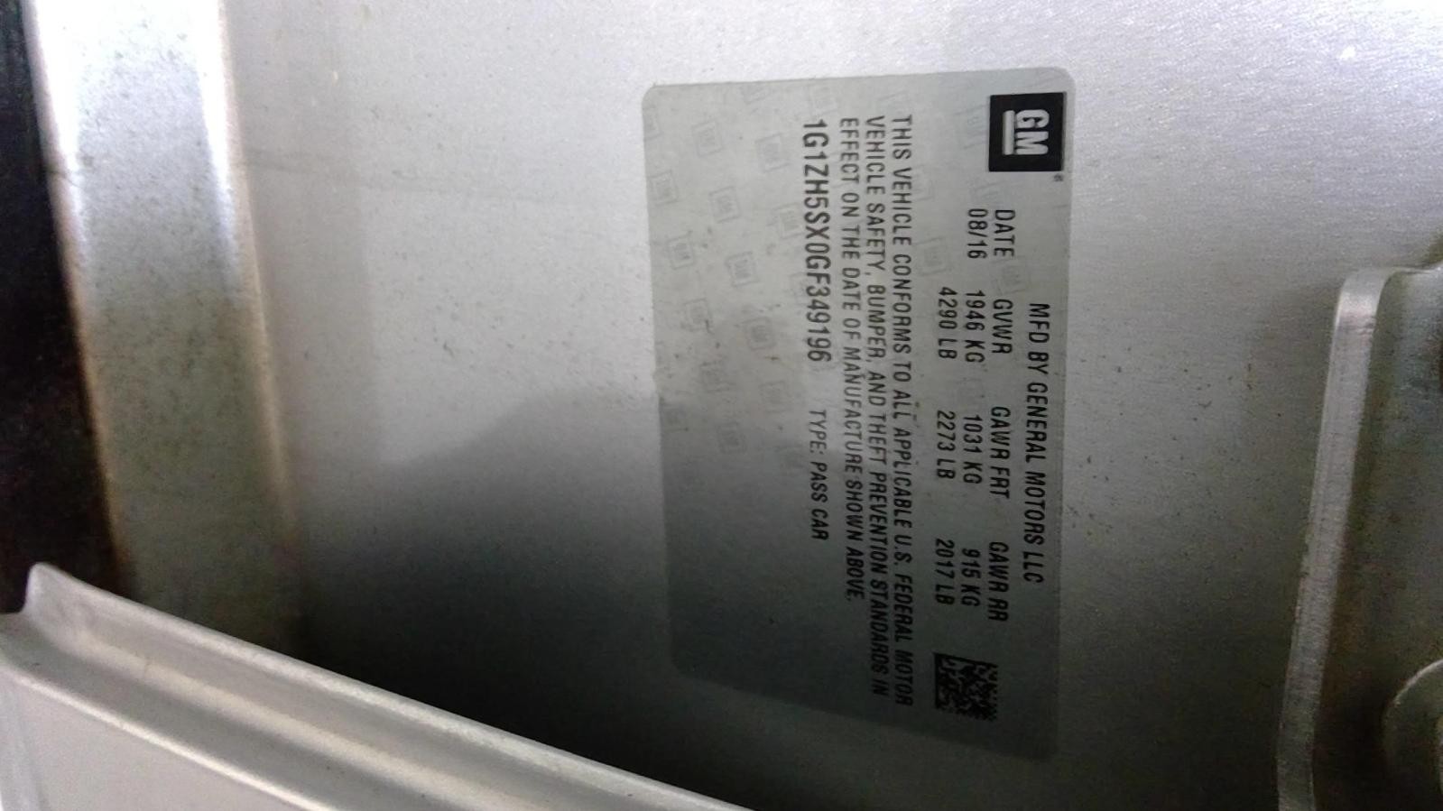 Used Engine Complete Assembly fits: 2016 Chevrolet Malibu 2.0L VIN X 8th digit o