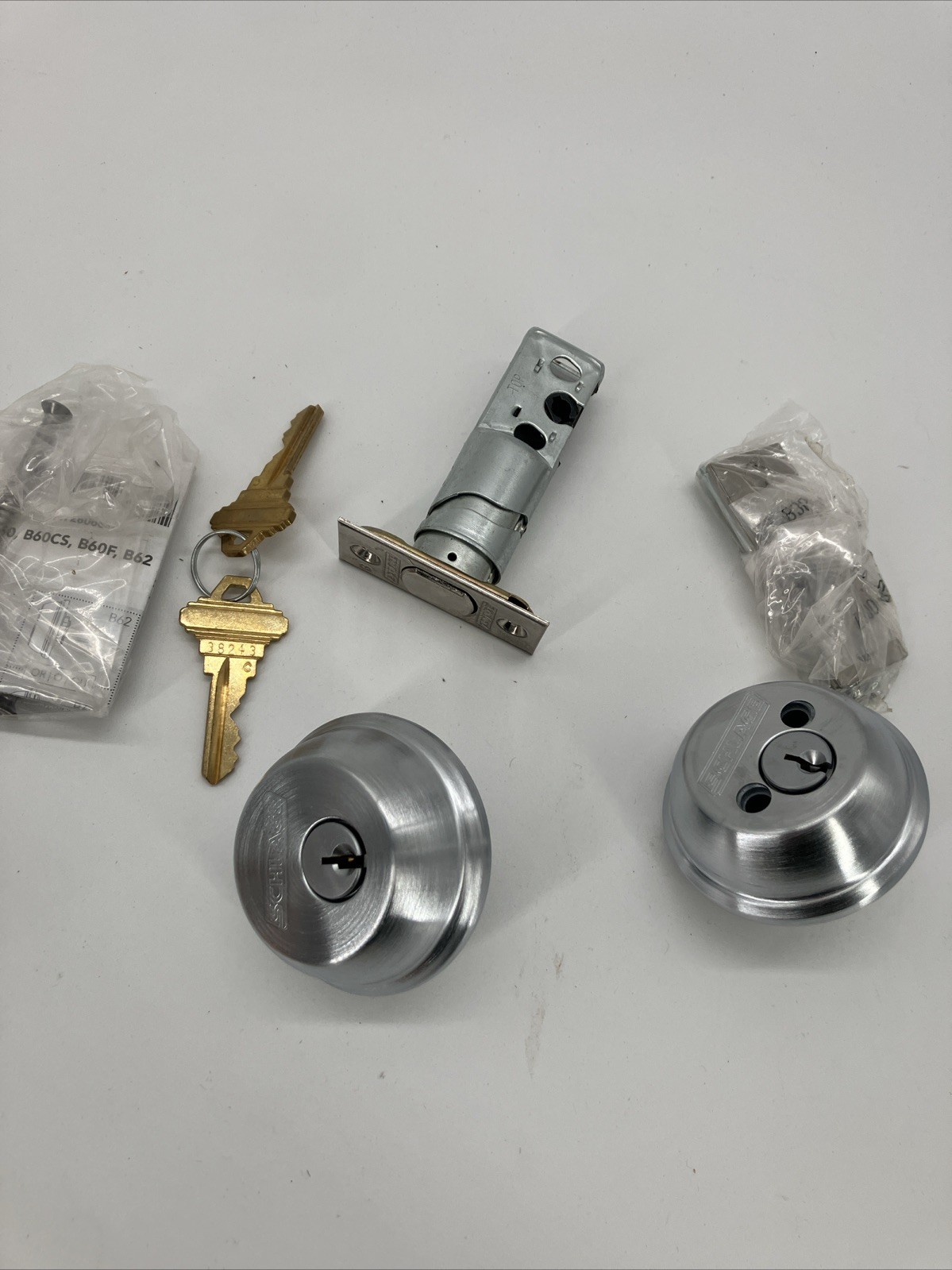 Schlage Satin Chrome Light Commercial Double Cylinder Deadbolt Keyed Both Sides