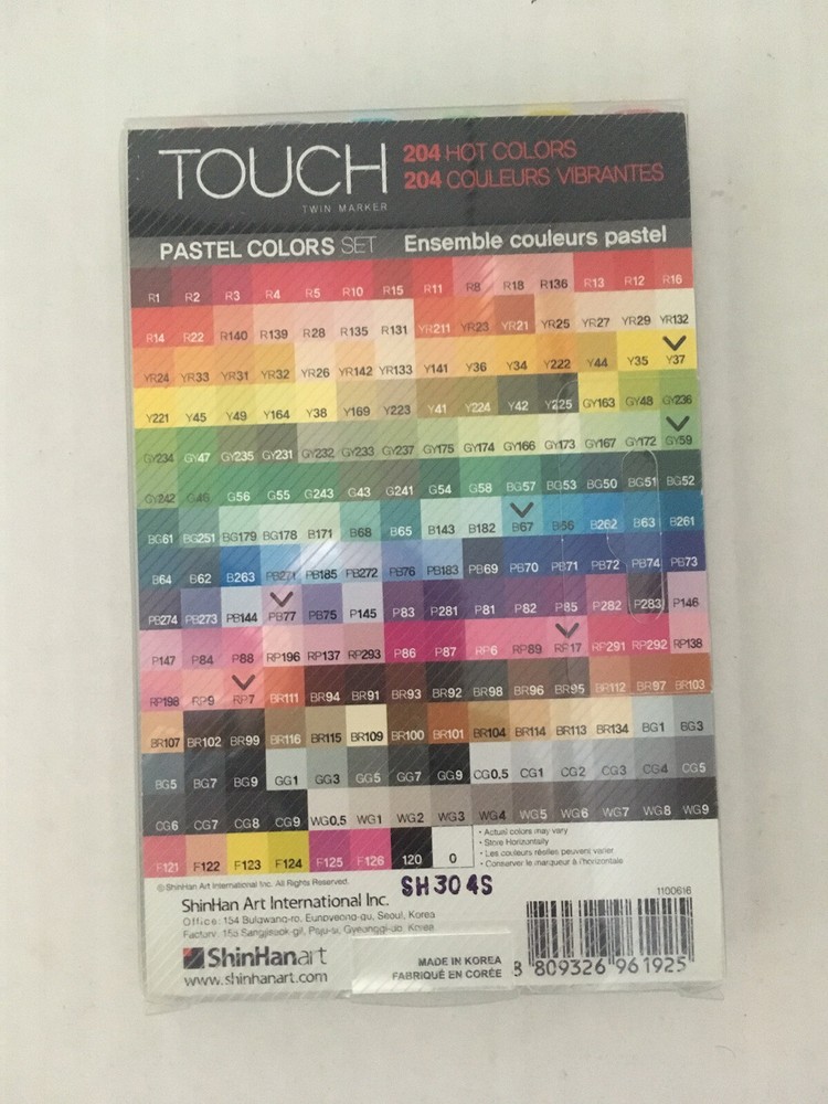 Touch 6 Twin Marker Set. Pastel Colours