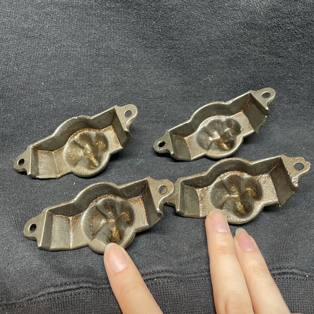 VICTORIAN DOG BIN PULLS - Set of four ORIGINAL Victorian / Eastlake bin pulls, d