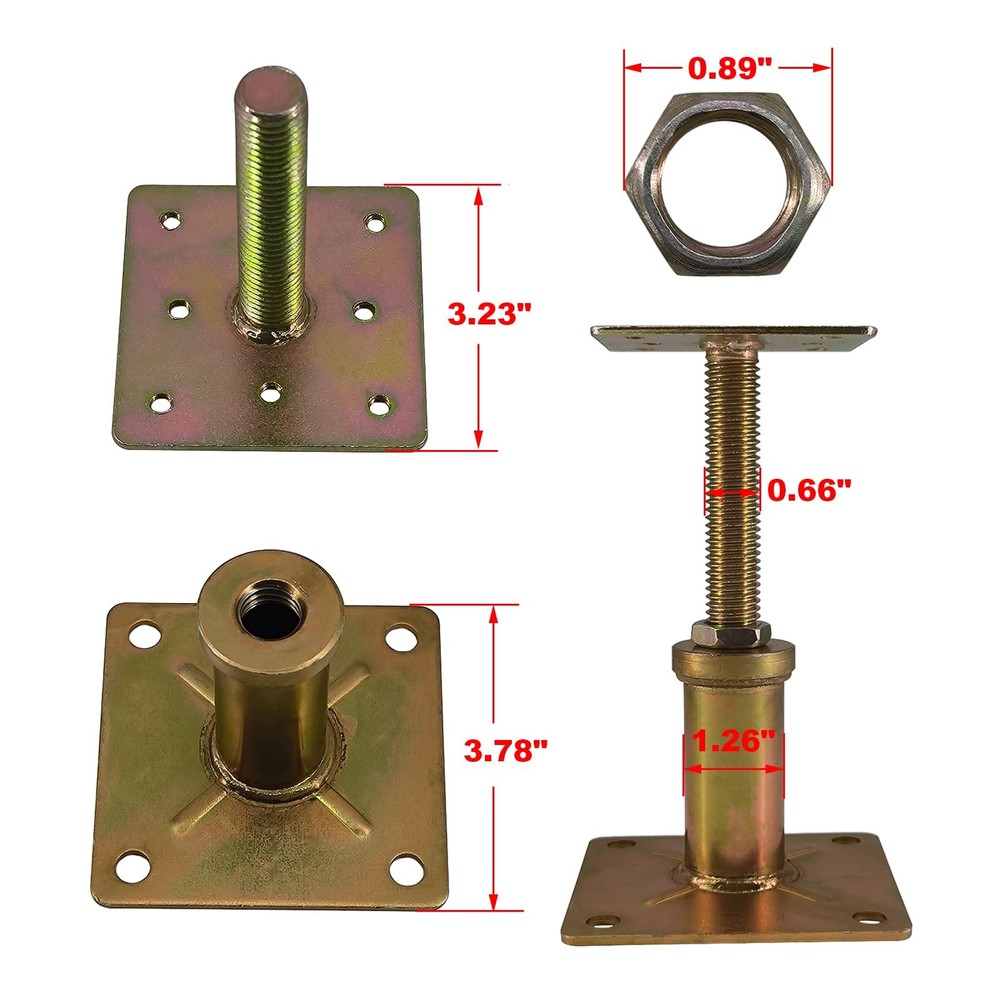 Adjustable 4 1/3" - 7" House Floor Jacks Mini Screw Post Pole for Leveling, G...