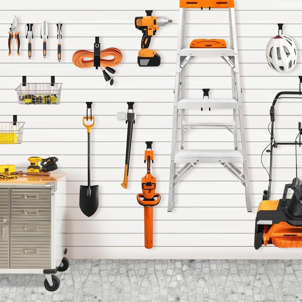 Versatile 20-Piece Slatwall Hook Set for Efficient Garden and Workshop Storage
