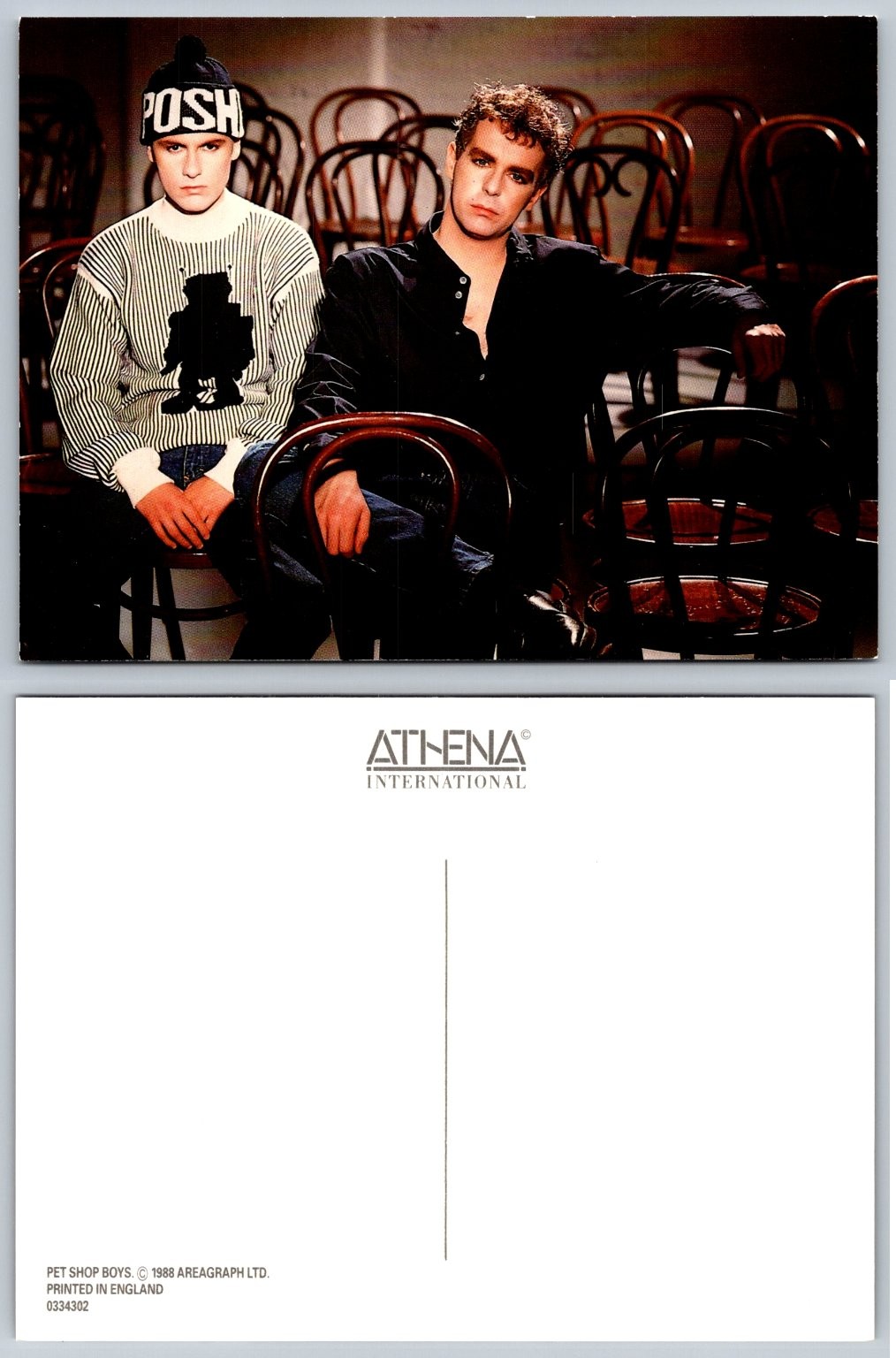 Pet Shop Boys 1988 Postcard Neil Tennant Chris Lowe Posh Athena International