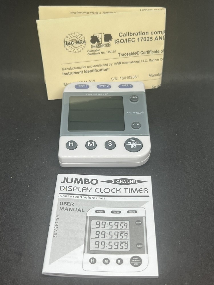 VWR Three Line Traceable Alarm Timer NEW IN BOX