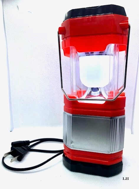 SOLAR RECHARGEABLE CAMPING LANTERN LED, ( Red )