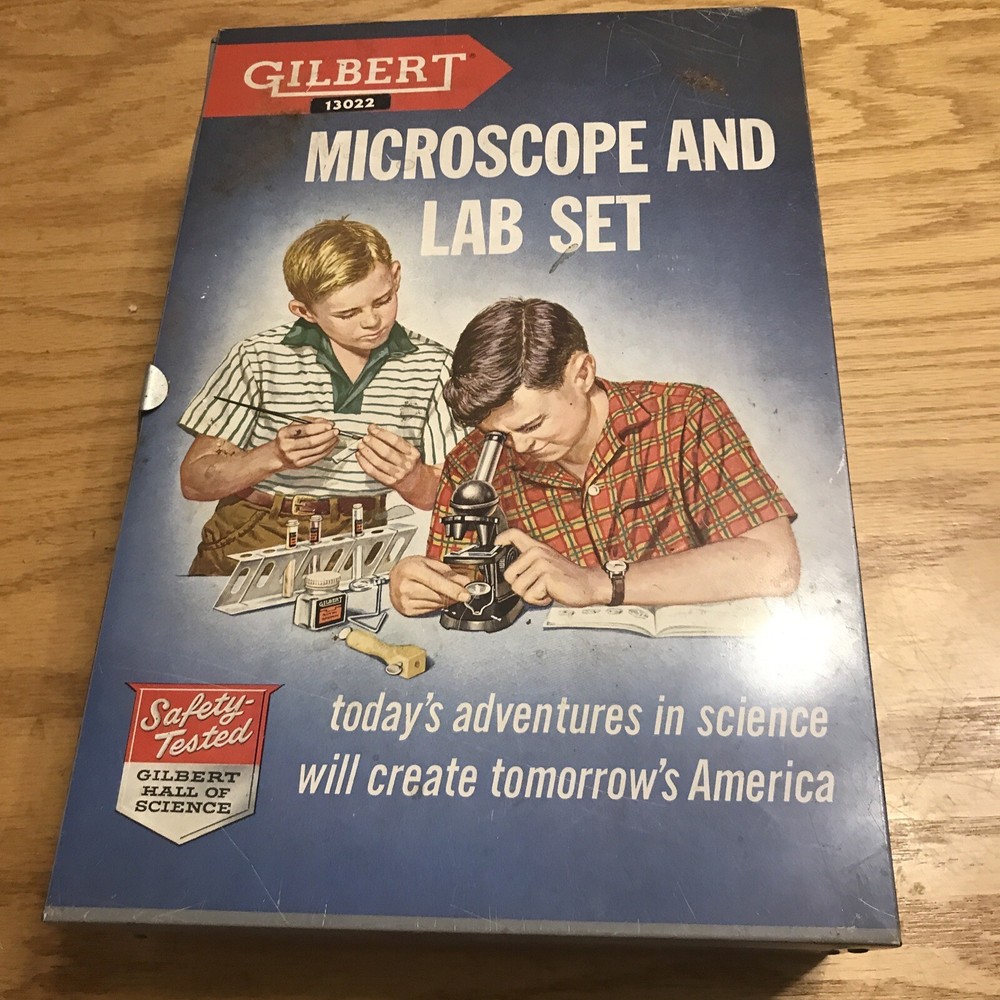 Gilbert Microscope and Lab Set - Original Metal Case, Microscope, Booklets 13022
