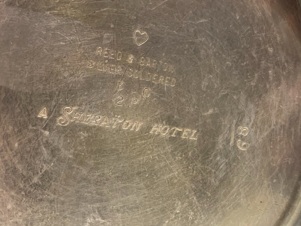 REED & BARTON Sheraton Hotel SILVER SOLDERED Coffee Water Pitcher Pot 2P