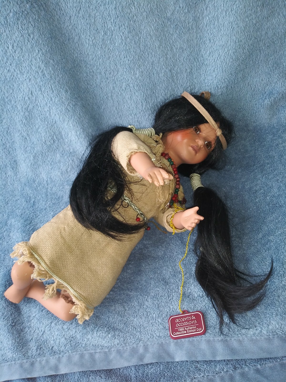 Vintage 1999 Accents And Ocassions Indian Woman With papoose Porcelain Doll