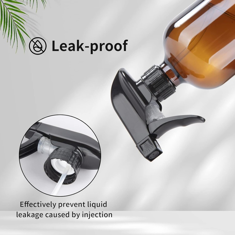 Durable Black Trigger Sprayers with Adjustable Mist Stream for Home & Office