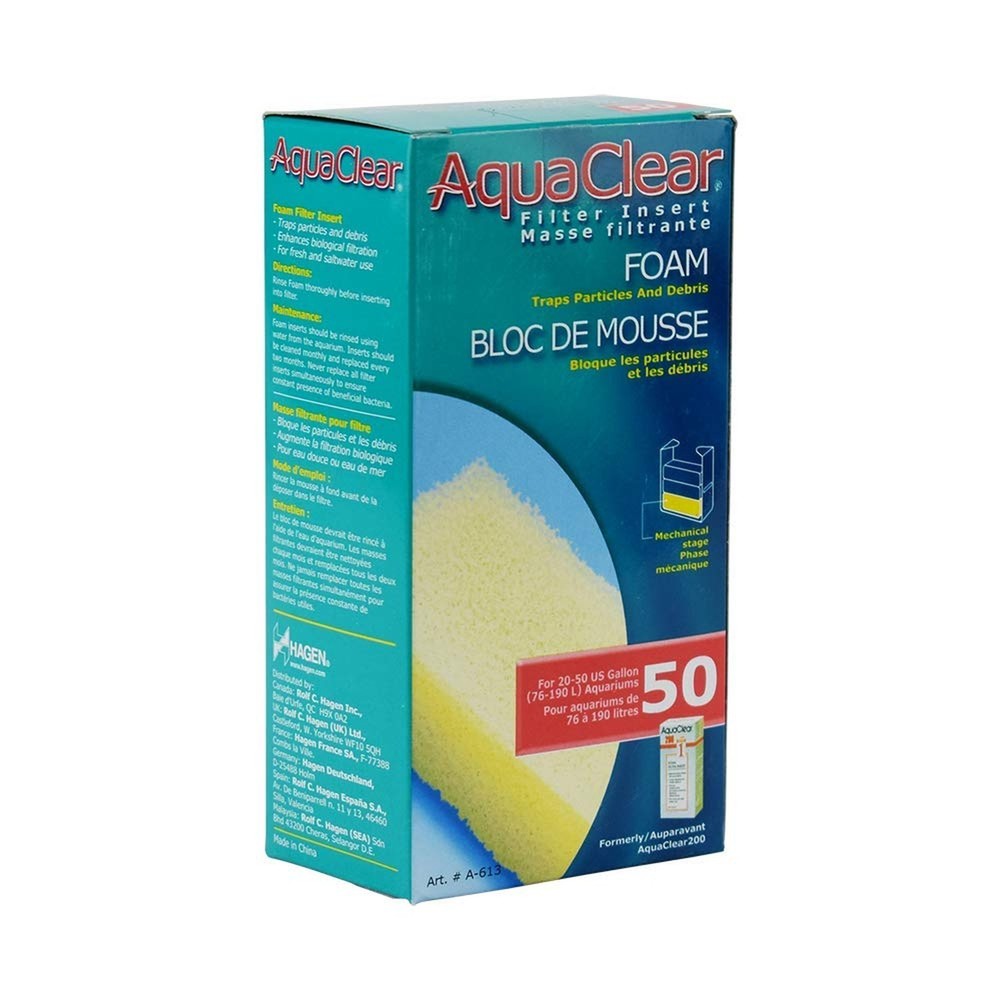 Aqua Clear AquaClear 50 Foam Filter Insert, Aquarium Filter Replacement Media...