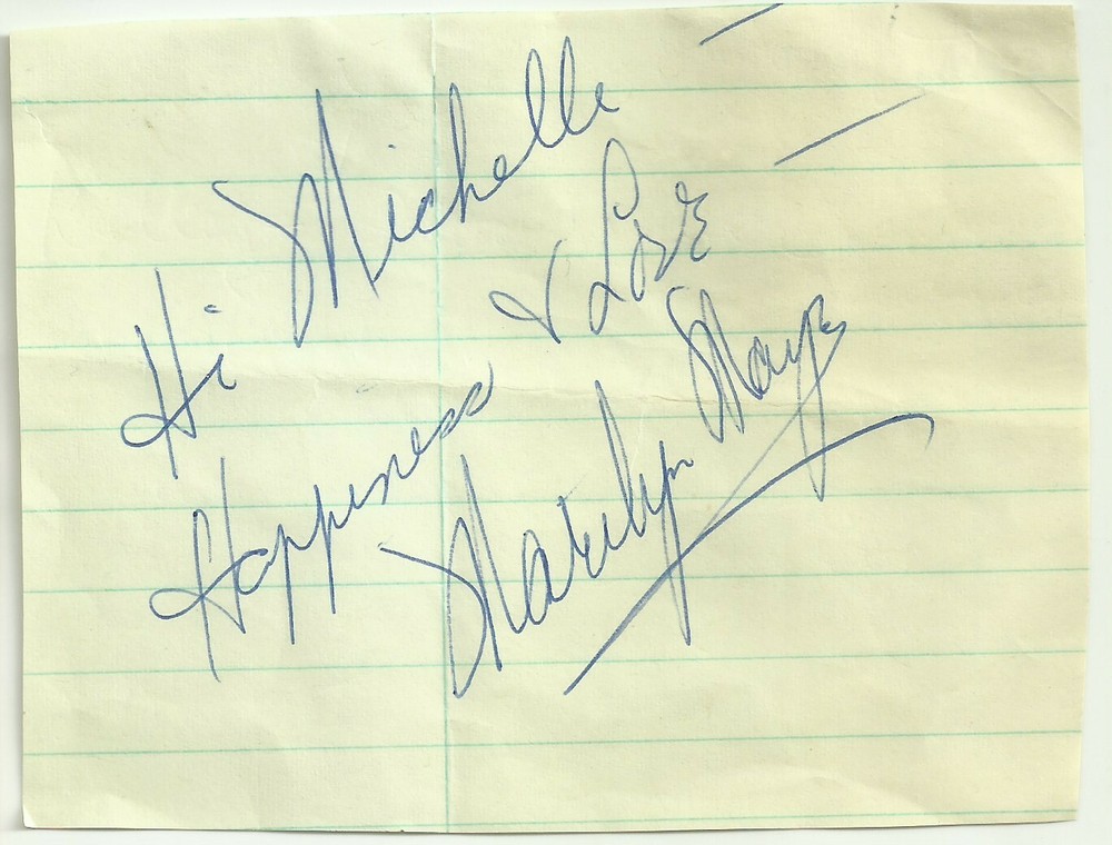 Marilyn Maye - Original Autograph Signed Cut Paper