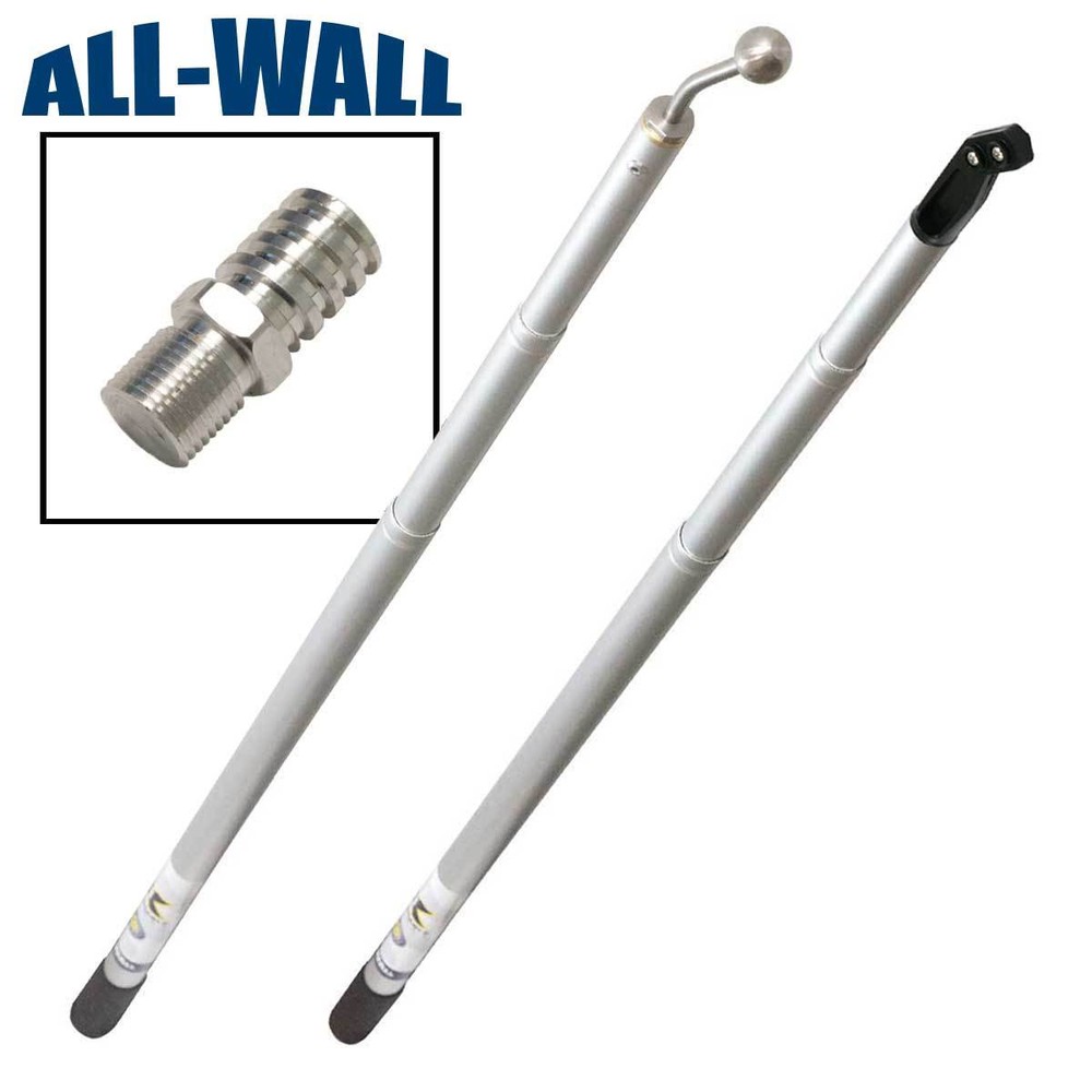 Extendable Drywall Handle Set 3'-8’ - Nail Spotters, Angle Heads, Corner Rollers