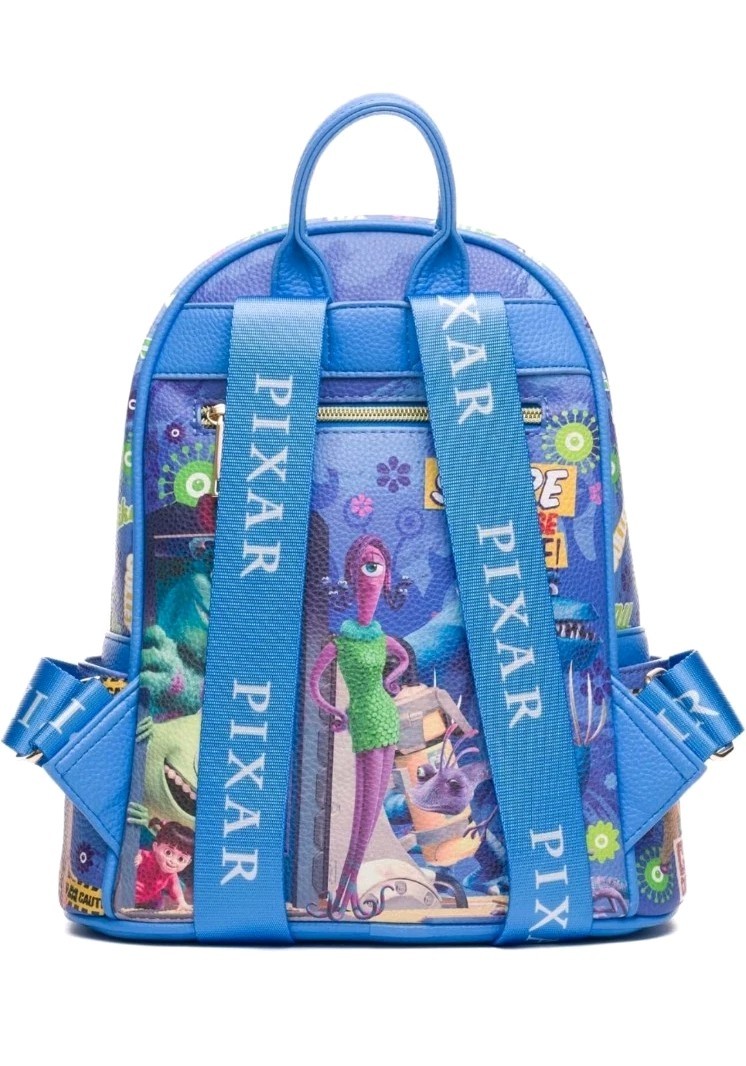 Disney Pixar Monsters Inc. Roz Got My Eye On You 11" Vegan Leather Mini Backpack