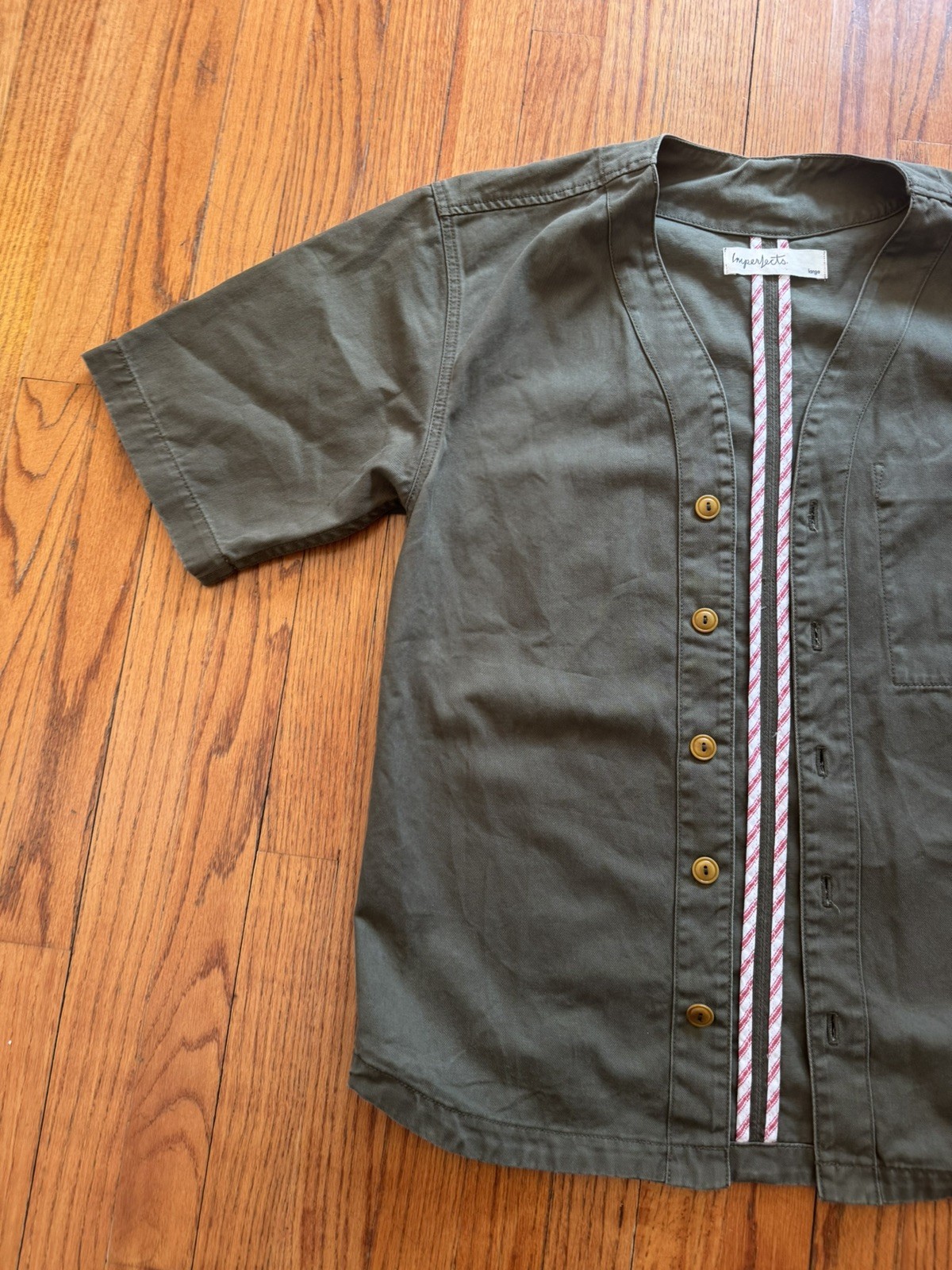 Imperfects Benny Jersey Short Sleeve Button Work Shirt L