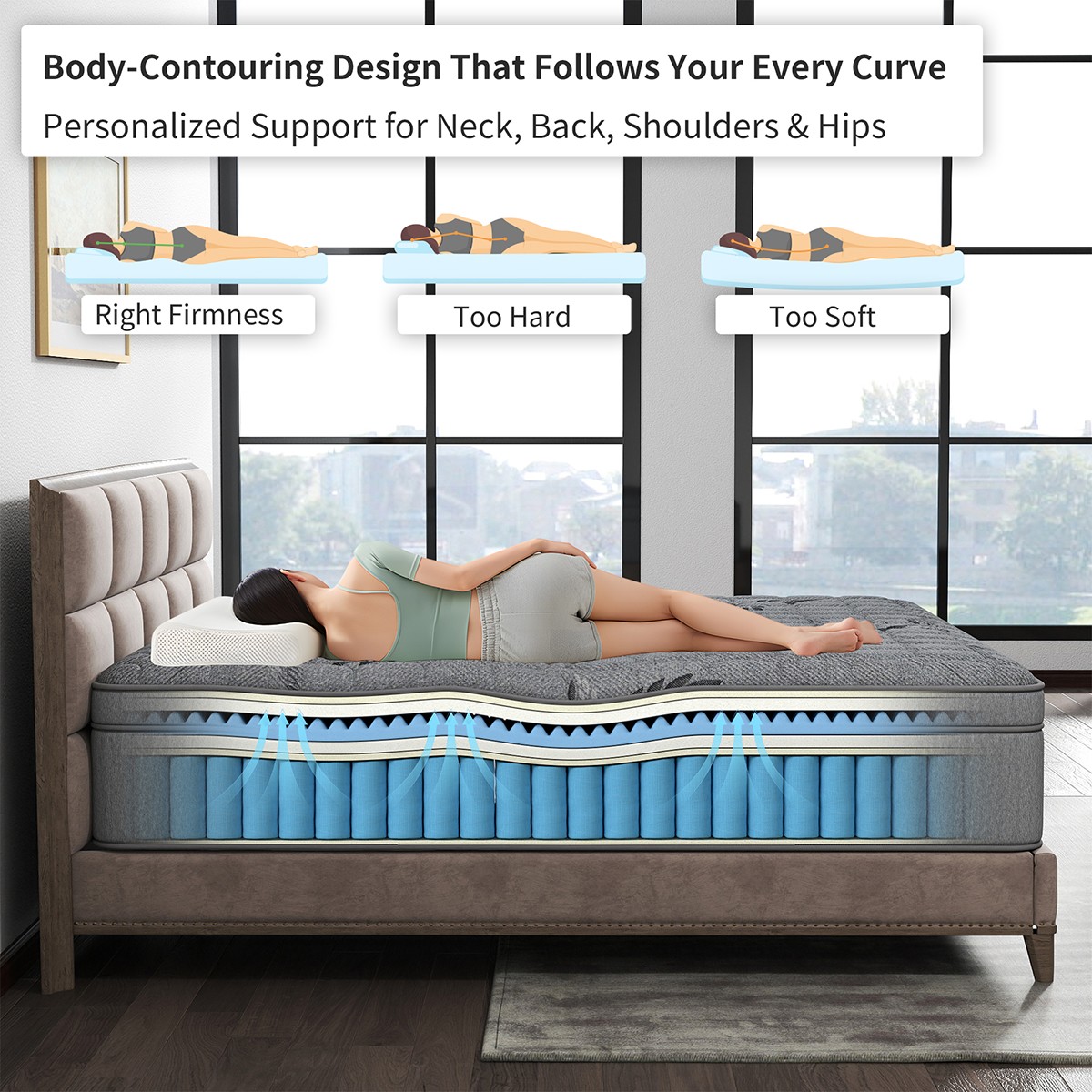 12/14-Inch Gel Memory Foam Hybrid Spring Mattress in a Box