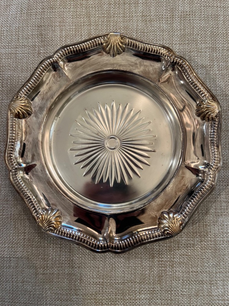 Gorham Silver Plated Wine Coaster Shell and Gadroon Border Pattern Art Nouveau