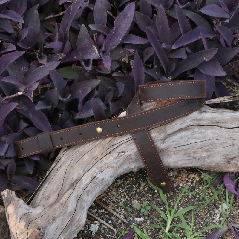 Tourbon Buffalo Leather Rifle Sling Shotgun Strap+Metal Swivels Set Shooting USA