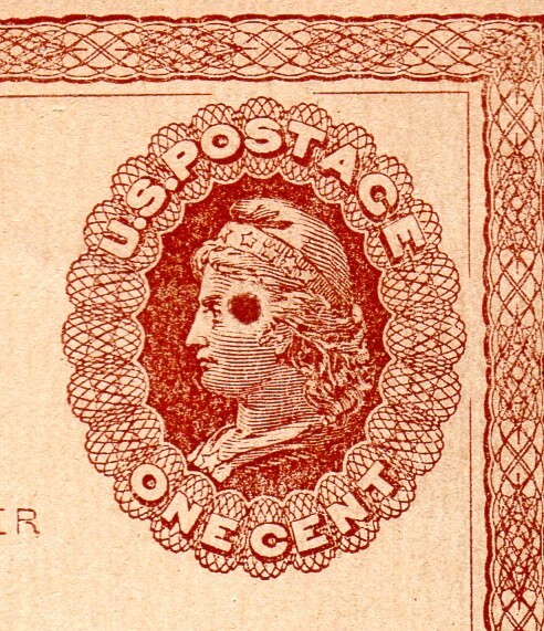 1873 UX3 RARE "Black Eye" Misprint Error!