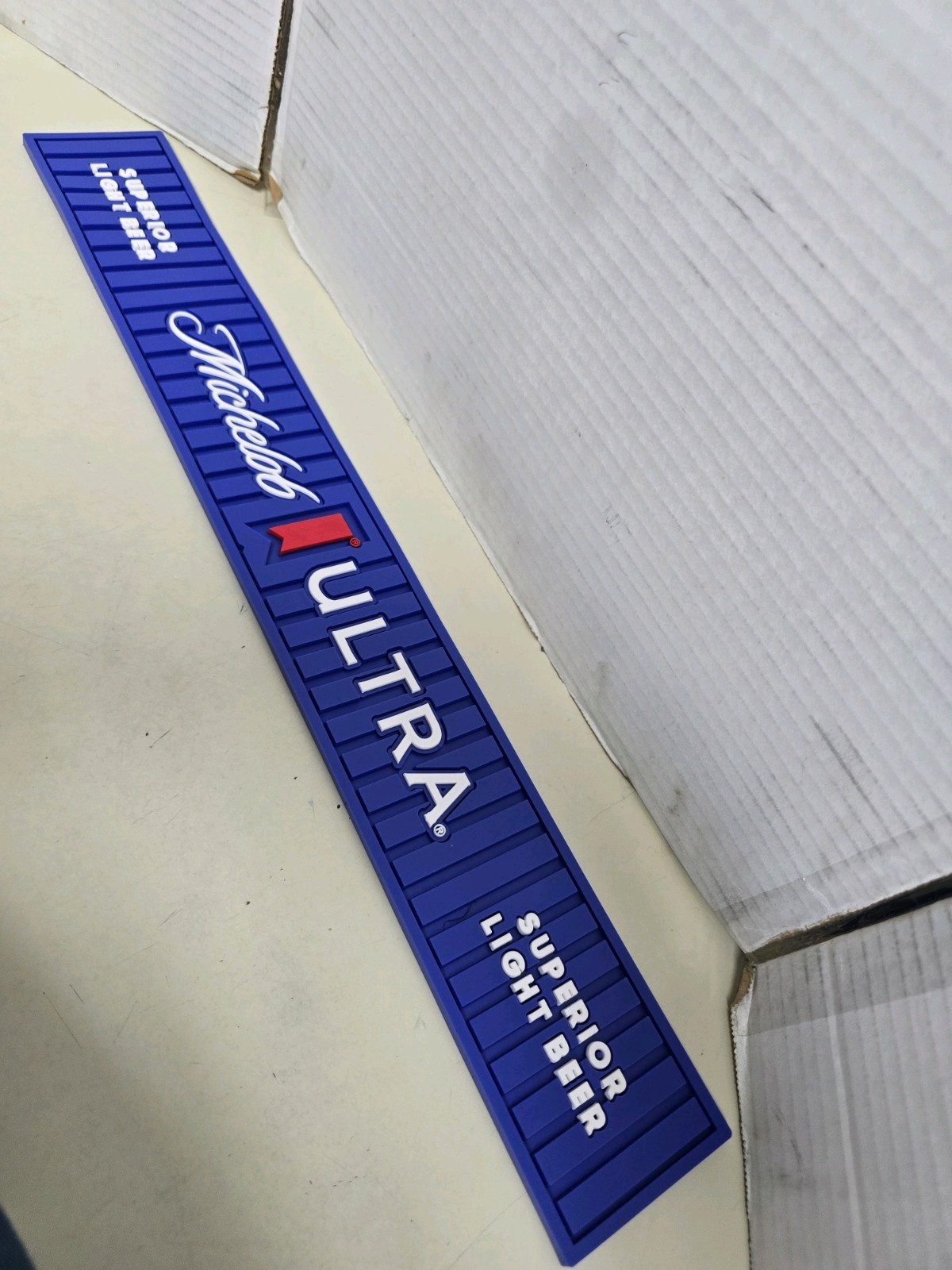 NEW Bud Light Beer Rubber Bar Spill Mat for Tap Kegerator Rail Spill Mat 24x3.25