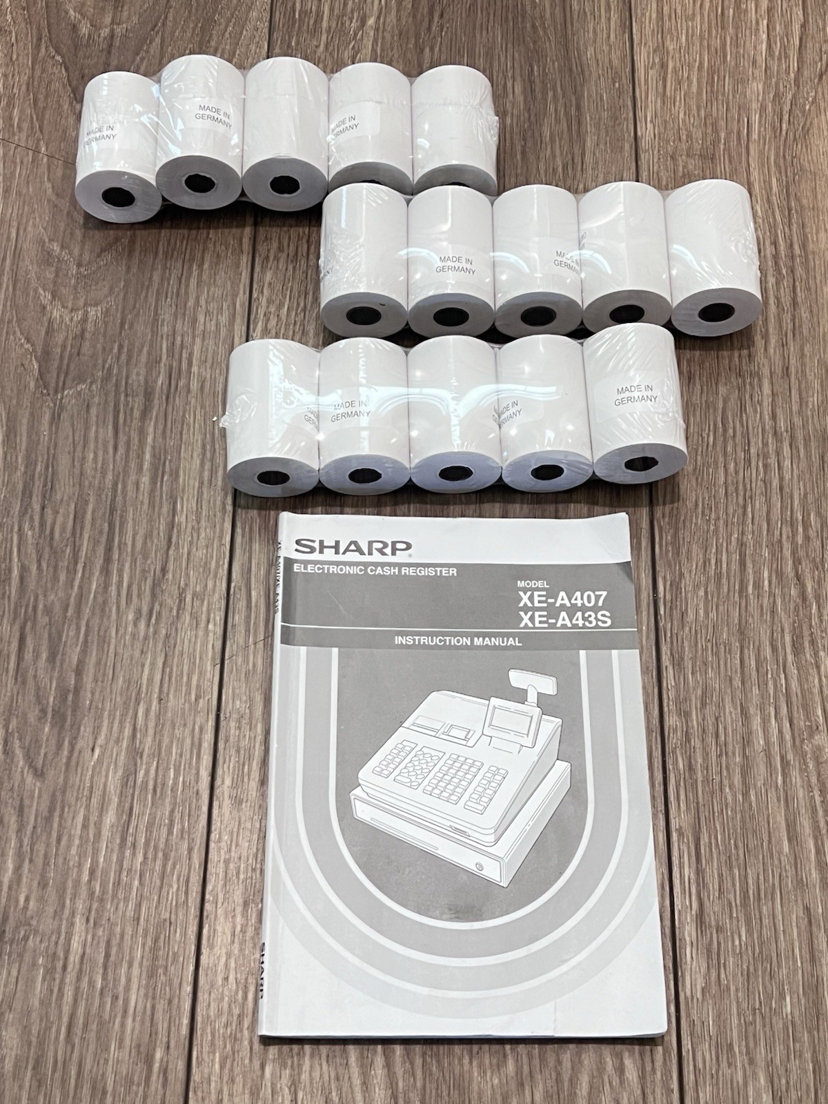 Sharp XE-A407 Cash Register Dual Thermal Printer with Keys, Cash Drawer & Manual