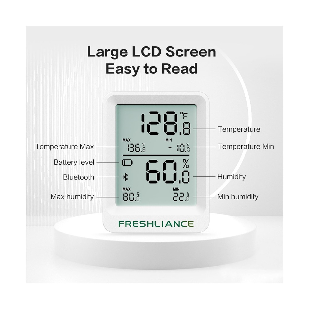 Bluetooth Temperature Humidity Data Logger Recorder, Refrigerator Freezer The...