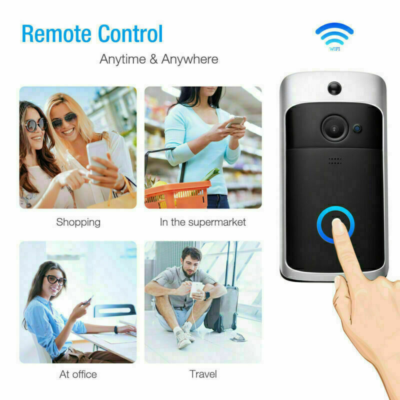 Smart WiFi Video Doorbell Wireless Door Bell Phone Ring Intercom Security Camera