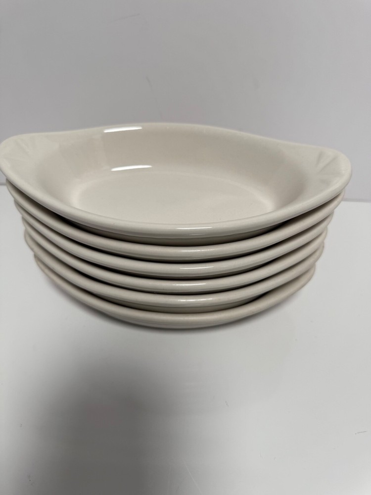 6 Augratin white heavy ceramic dishes