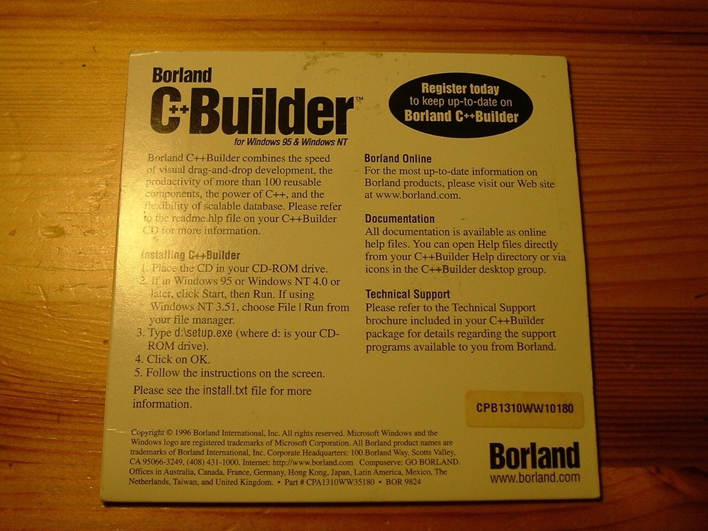 Borland C++ Builder Professional original disk