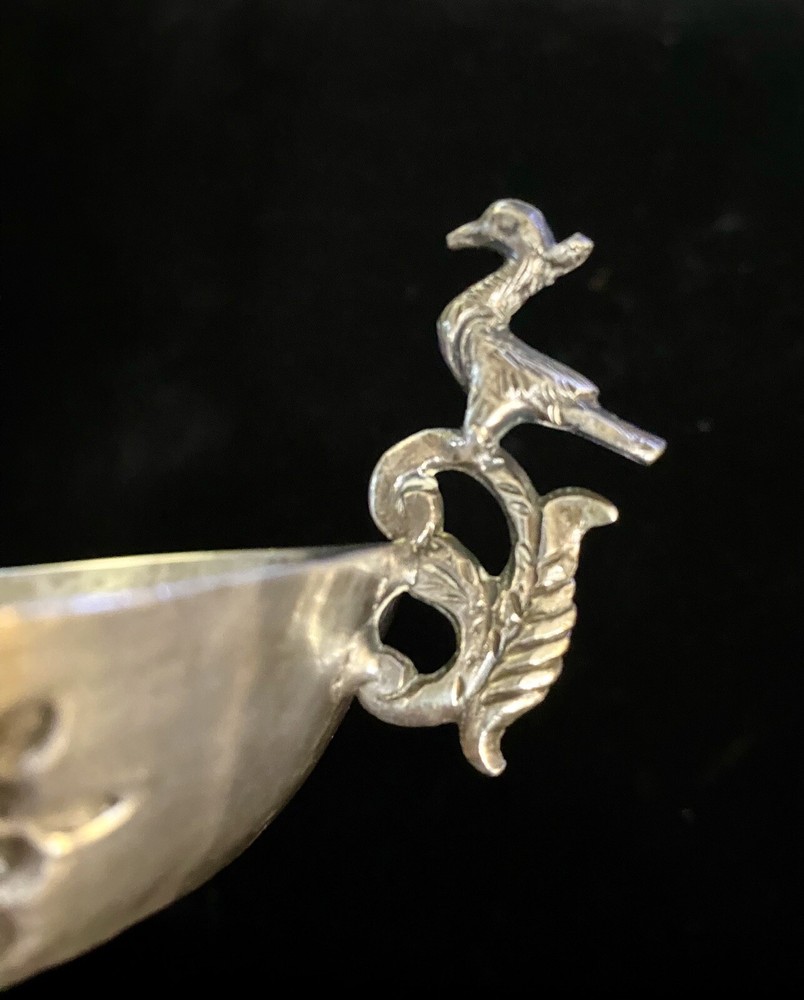 Serving Floral Bird Design German 800 Silver