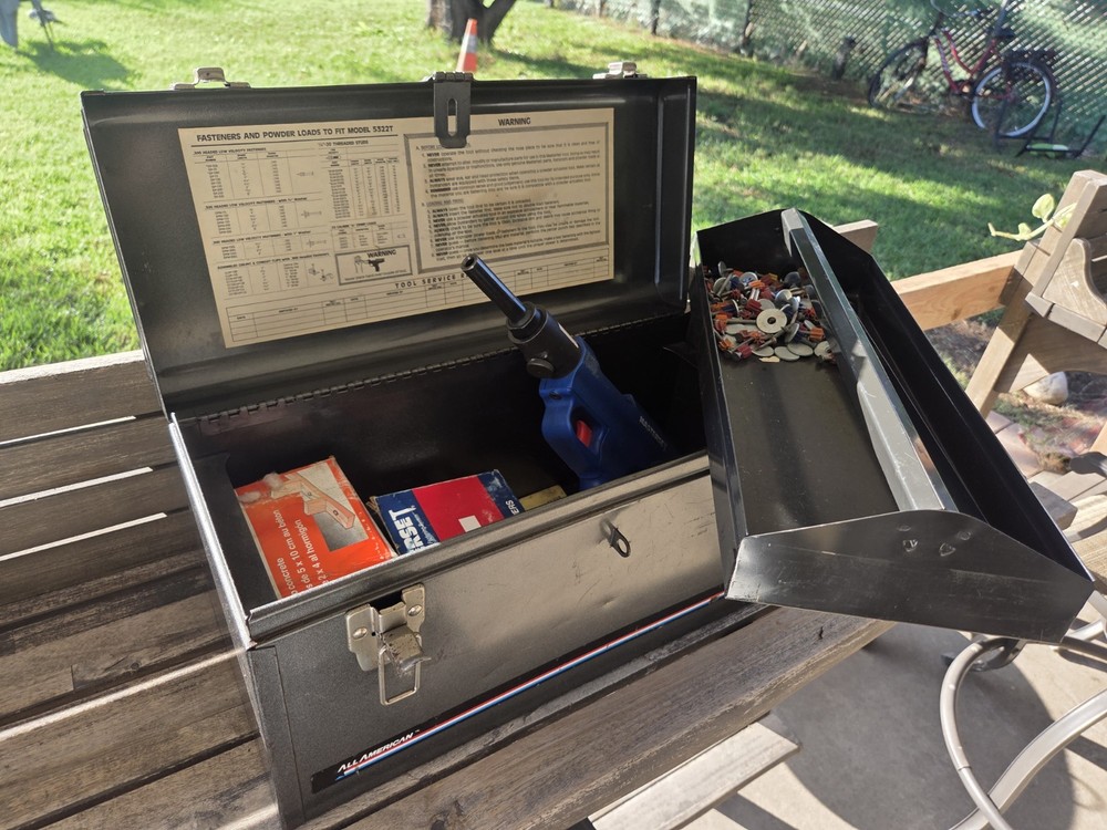 Masterset Low Velocity Powder Actuated Tool Kit w/ Case & Fasteners