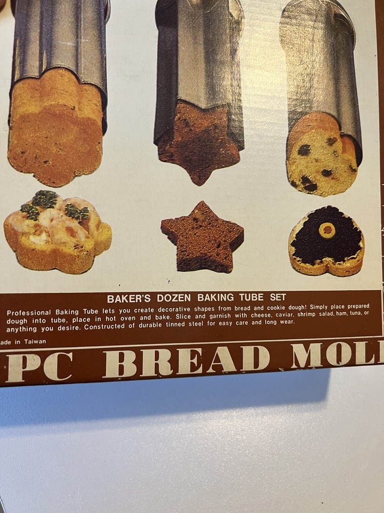 BAKEWARE Bread Cookie Mold 3 Piece Baker’s Dozen Baking Tube Set Dough