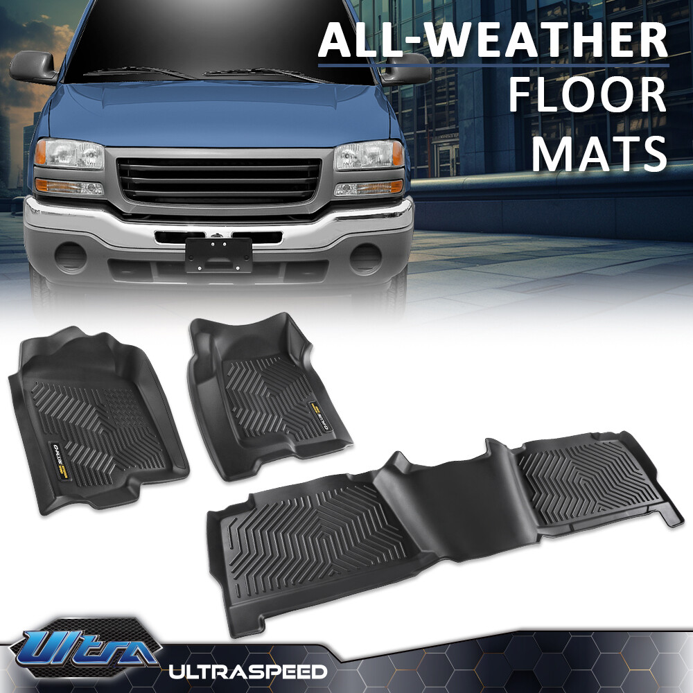 Floor Mats TPE Liners Fit For 1999-2007 Chevy Silverado/GMC Sierra Crew Cab