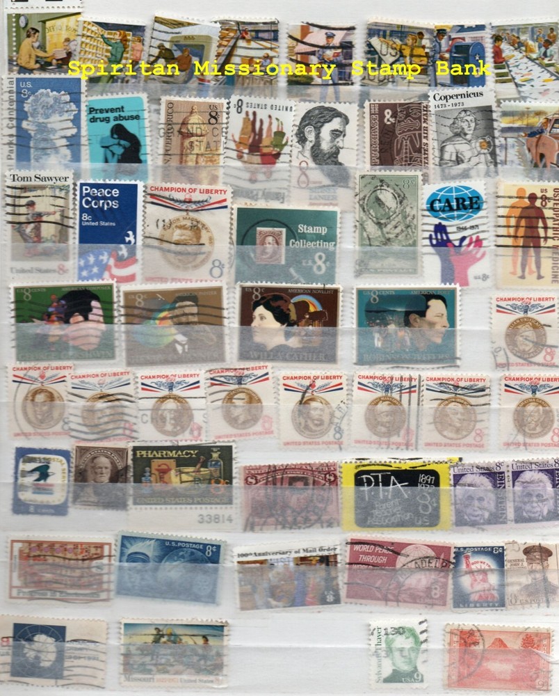 Postage Stamps: 53 Assorted 8¢ Cancelled (11-450)