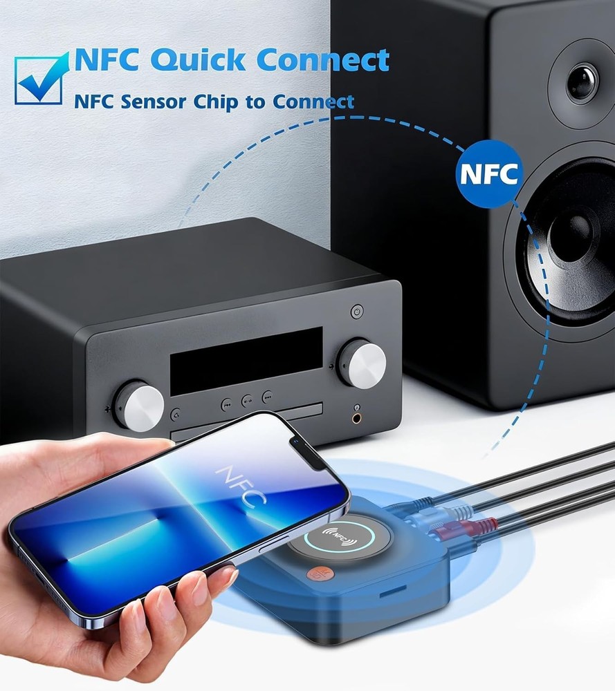 Bluetooth Receiver for Home Stereo, AUX RCA to Bluetooth Adapter for Old Speaker