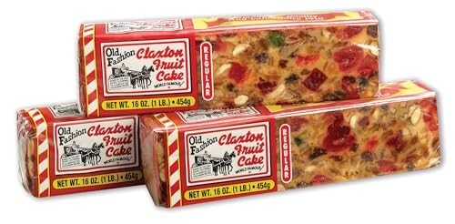 Claxton Fruit Cake, 3 Pack, Regular Recipe, 1 lb, Fresh