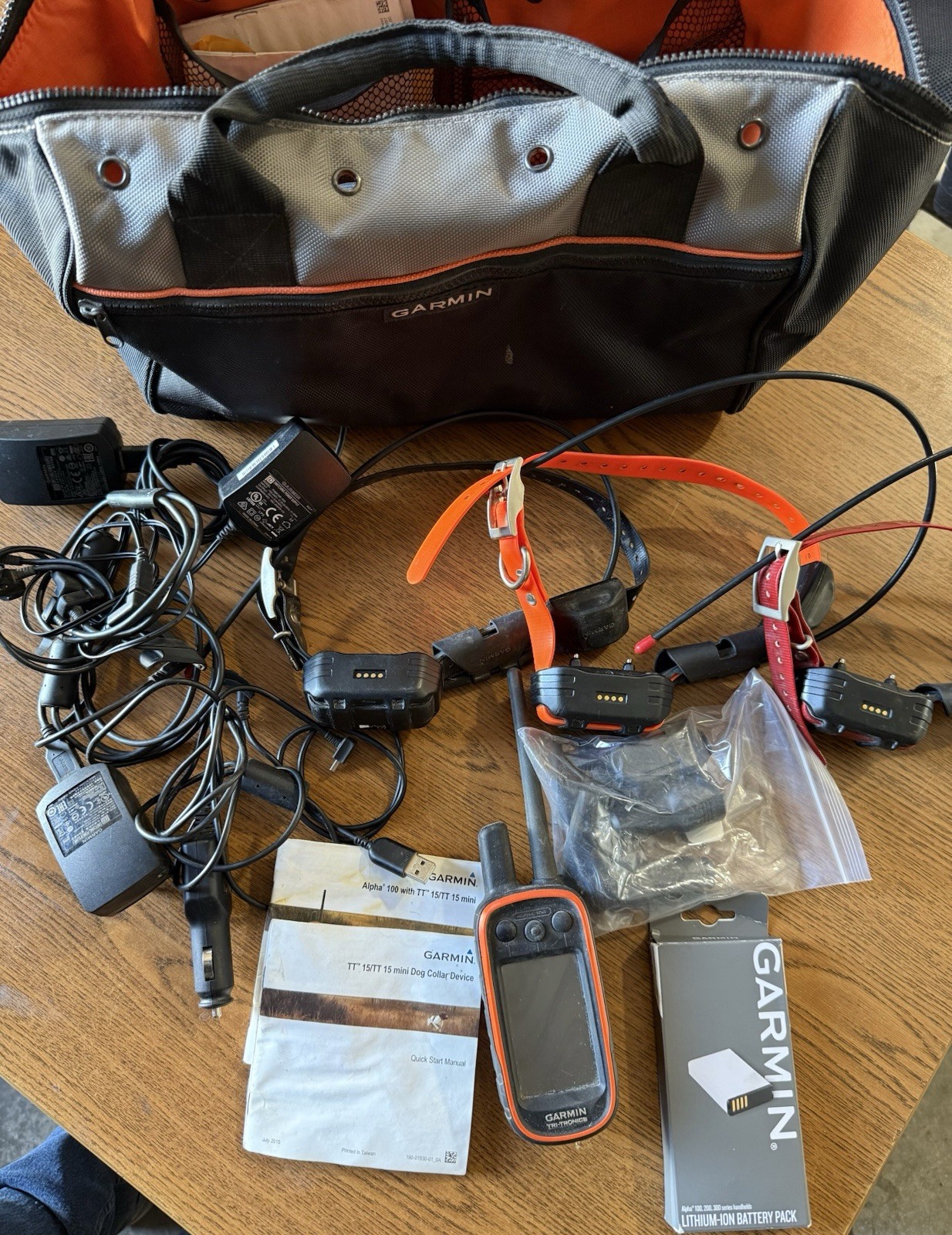 Garmin Alpha 100 with  3  Tt15 Dog GPS Collars Bundle;Working Condition
