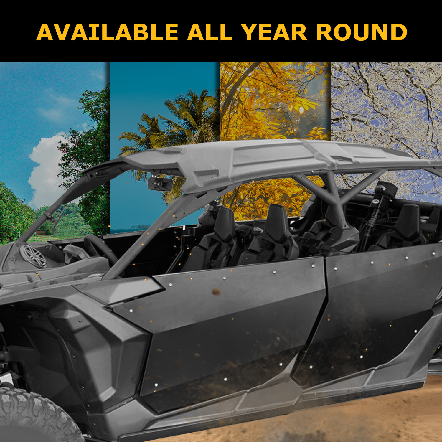 Black Aluminum Door Panel For CAN AM X3 1000 Full Doors 2017 2018 2019 -2023