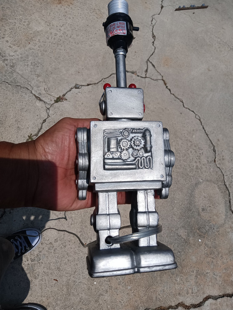 robot table top lamp sci fi